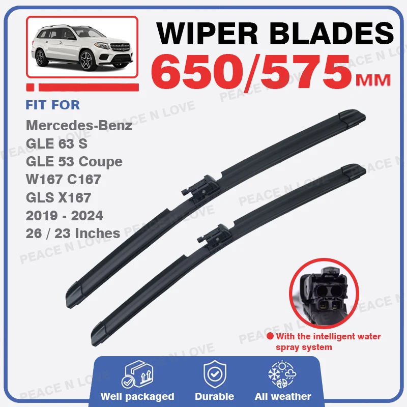 For Mercedes Benz GLE 63 S W167 AMG 53 Coupe C167 63 S GLS X167 2019-2024 Front Wiper Blades Windshield Windscreen Accessories