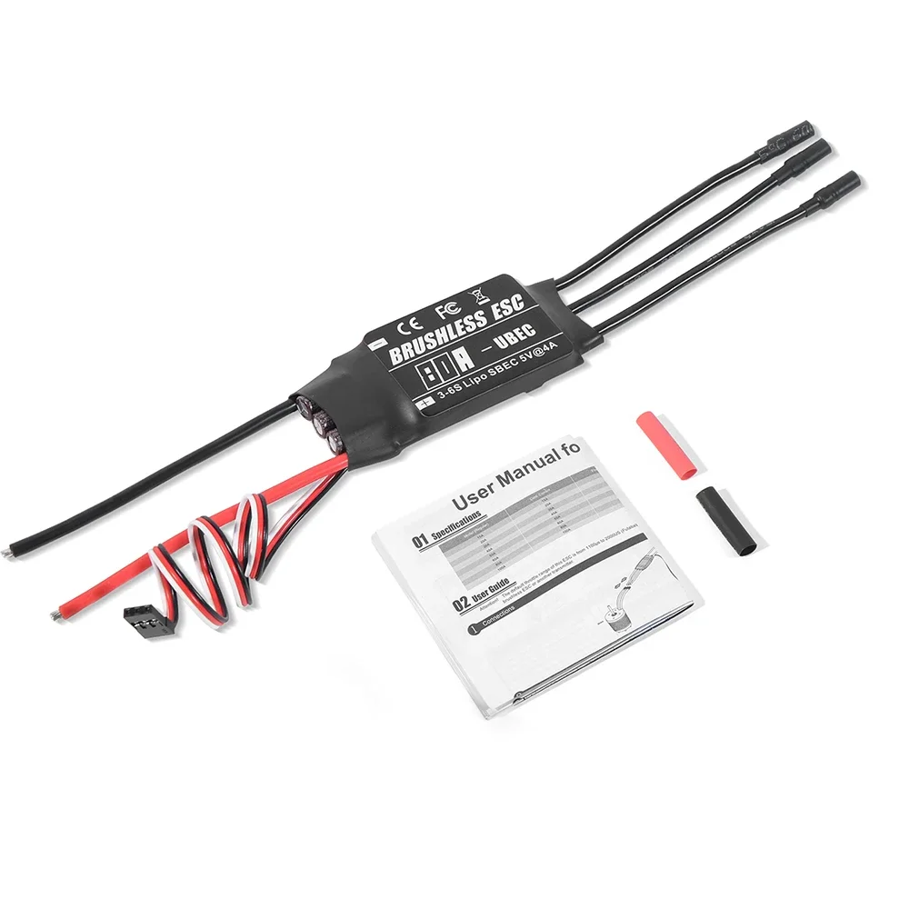 1 peça 20a 30a 40a 50a 60a 80a controlador de velocidade eletrônico esc sem escova com ubec para aeronaves de helicóptero rc