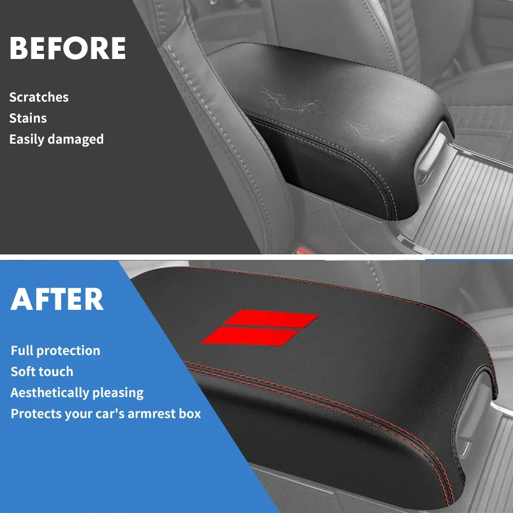 Car Armrest Cover Trim Pad For Dodge Durango 2011 2012 2013 2014 2015 2016 2017 2018 2019 2020 Center Console Protector Cover