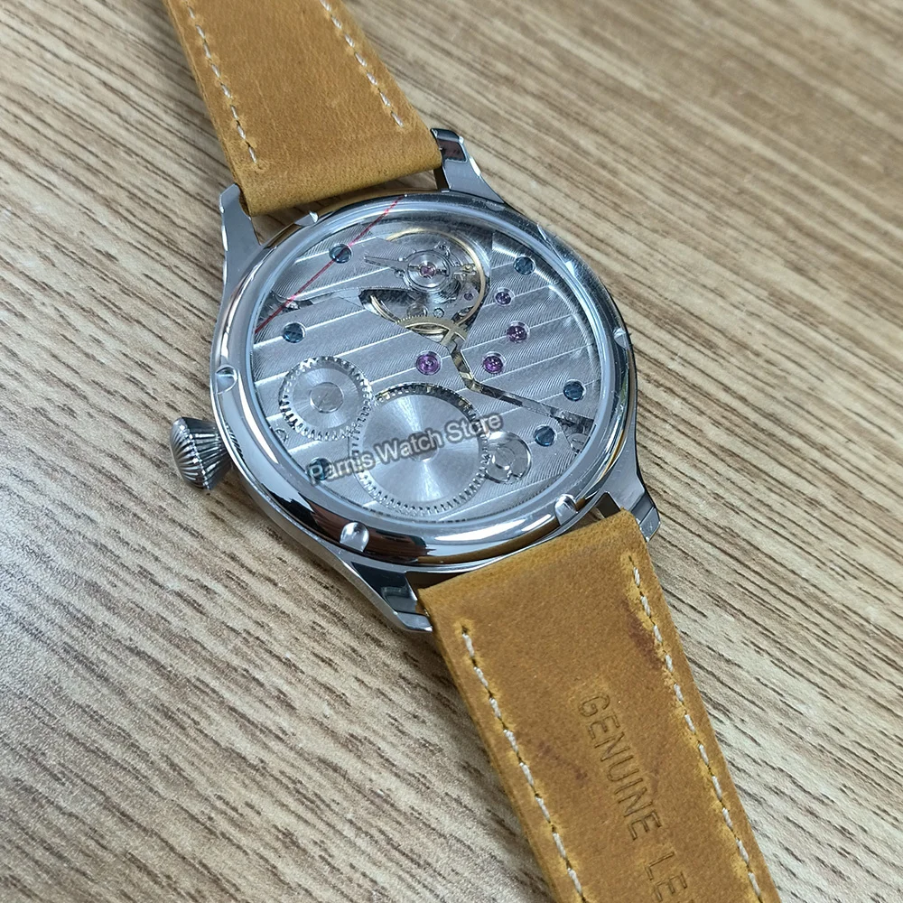 Parnis 44mm Handaufzug Herren klassische Tiger Löwe Zeichnung Zifferblatt Armbanduhr Anpassung akzeptabel