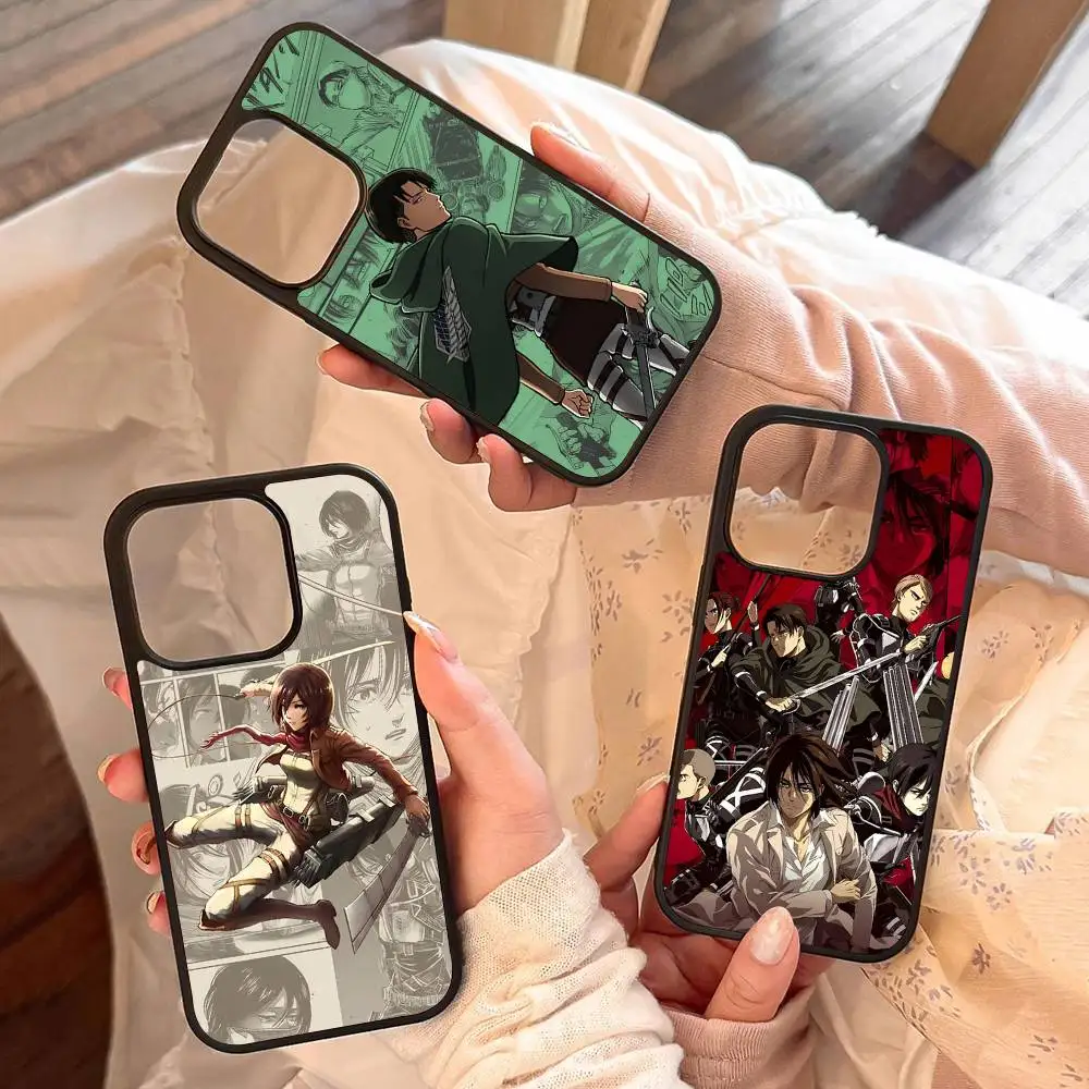 Anime A-Attack On T-Titan Phone Case For Iphone Black Hard Plastic 17 Air 16 15 14 13 12 11Pro Max PC TPU Cover