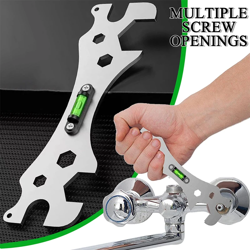 Multifunctional Wrench Tools Shower Faucet Ranging CurveAngle Level Ruler Bathroom Repair Special Wrench For Multi Screw Opening