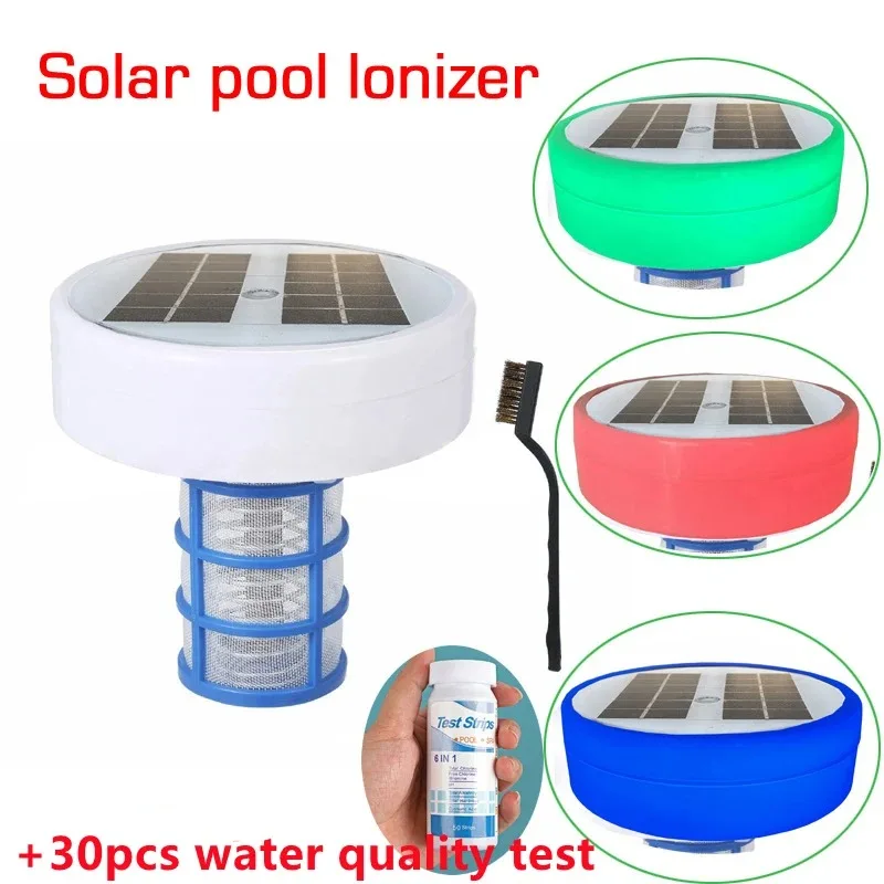 Solar Powered Pool Ionizer Purifier Copper Silver Ion Algae Cleaning Equipment Outdoor Swimming Pools Tub Water Purifier