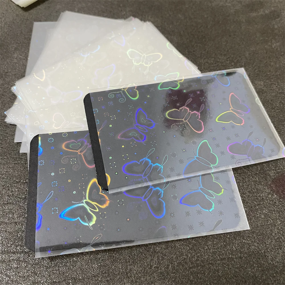 50/100PCS 58*89mm Laser Butterfly Shaped Foil Card Sleeves Transparent Tarot Game Storage Bag For Board Protector Cover