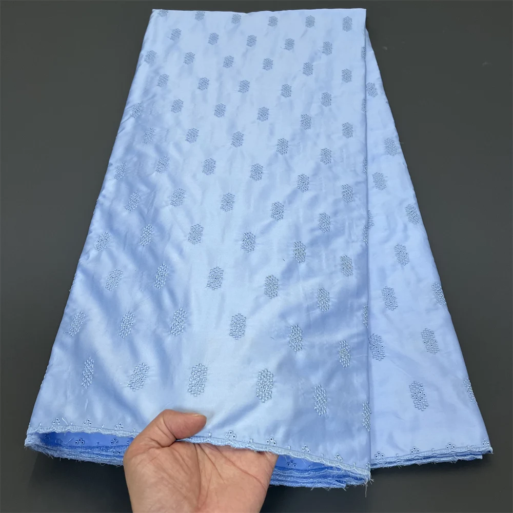 

2025 африканский нигерийский тюль, кружевная ткань для шитья платья, высокое качество, дамасский хлопок, чистая вышивка, свадебная вечеринка, hz1370, 5 ярдов