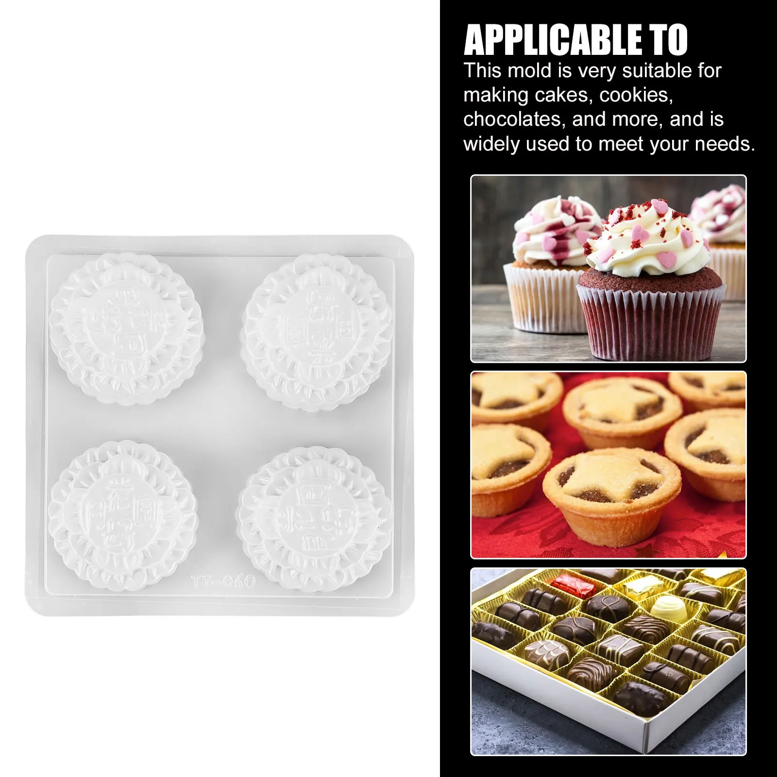 

Mooncake Mold Chinese Traditional Multi-Function Baking Tool For Cookies Chocolate Diy Kitchen Use Wear-Resistant Pp