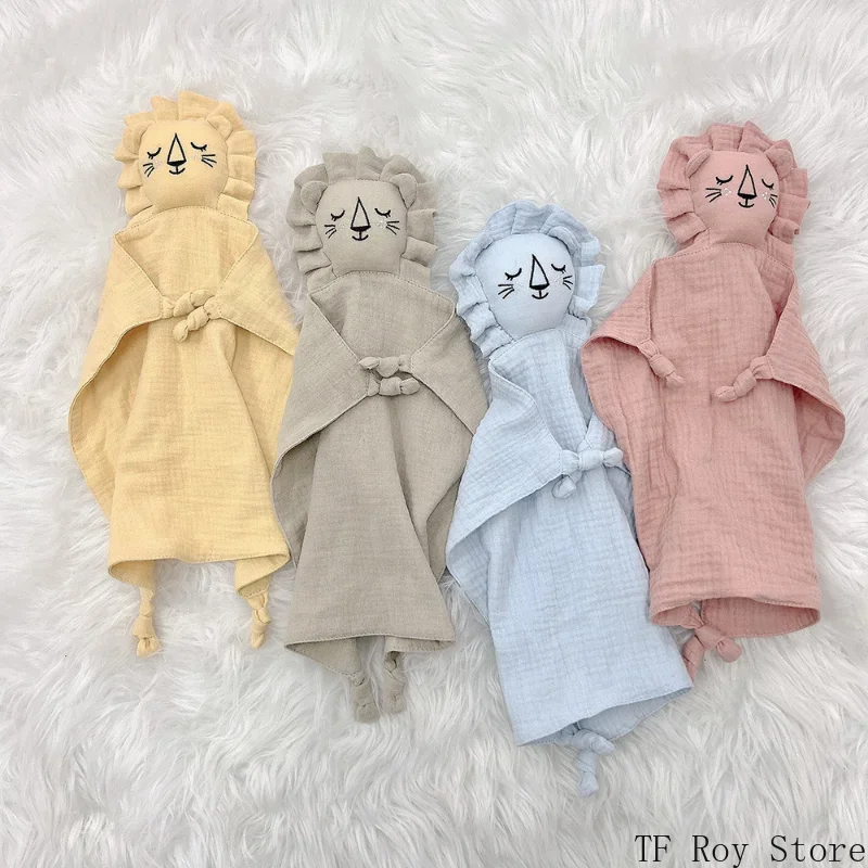 Selimut bayi nyaman lucu bayi kelinci kucing Muslin handuk katun lembut boneka tidur kain menenangkan selimut bayi baru lahir handuk penenang oto