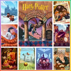 Harry Potter Cartoon Mosaic Art Stitch 5d Diamond Painting Magic School Canvas Creation Puzzle Artificial New 2024 Couples