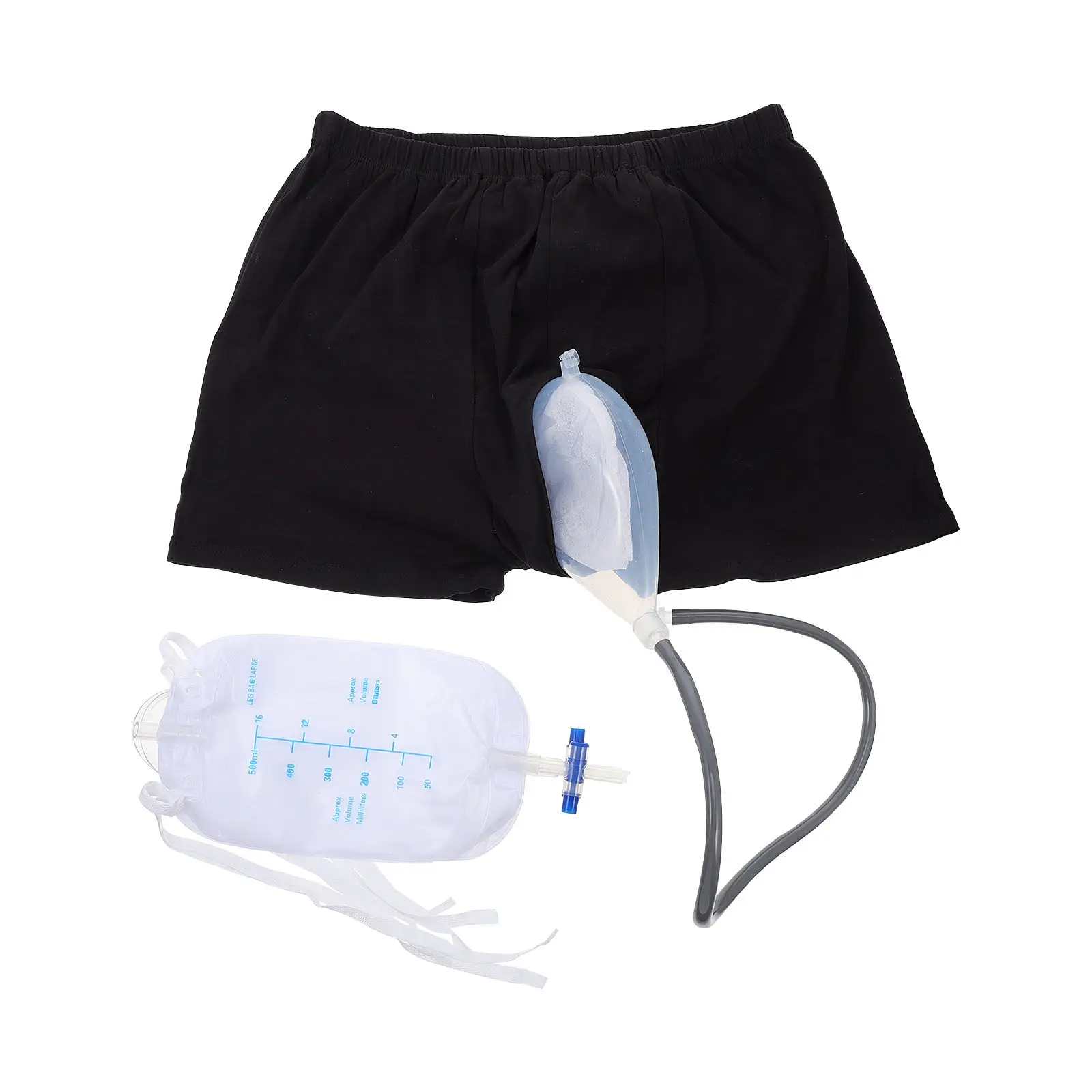1Set Adult Incontinence Underwear Urine Collector Bags Breathable Cotton Leakproof Men Underpants Elderly Diabetes Prostate Care view 5