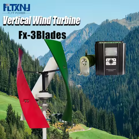 Free Energy Vertical Wind Turbine Generator 48V 24V 12V 2 Blades Windmill With 220V 230V Output OFF Grid Inverter For Homeuse