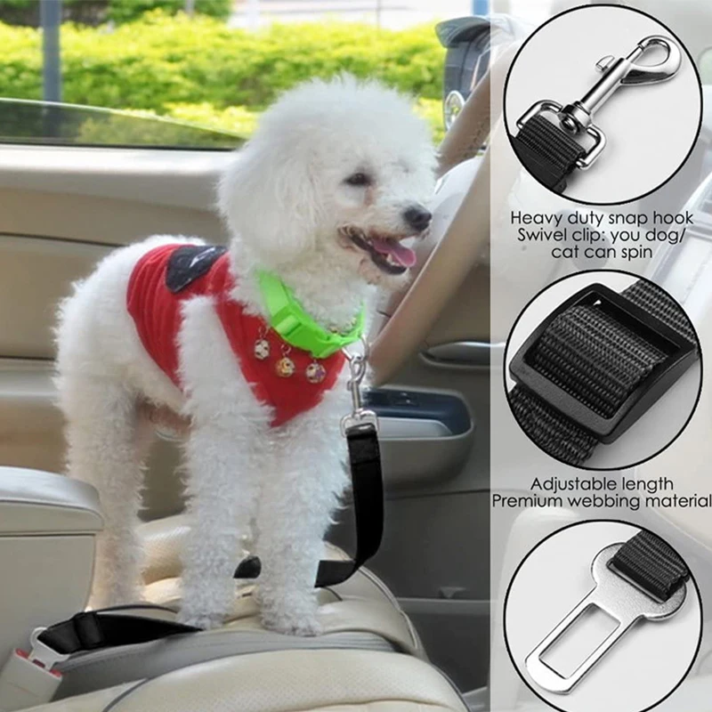 Pet Dog Cat Car Seat Belt Medium Dogs Travel Clip Adjustable Harness For Medium Dogs Seatbelt Lead Leash Pet Supplies