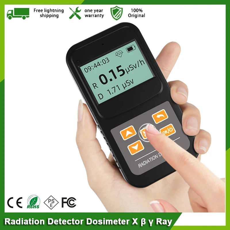 Geiger Counter Nuclear Radiation Detector Radioactive Ray X-Ray γ-Ray Radiation Tester Dosimeter USB Handheld Portable