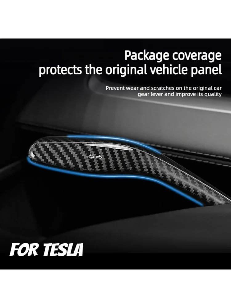 Pour Tesla Model 3 Highland / Model Y mis à jour, Model Y LR, garniture de levier de direction à encliquetage ABS, couvercle décoratif de levier de direction
