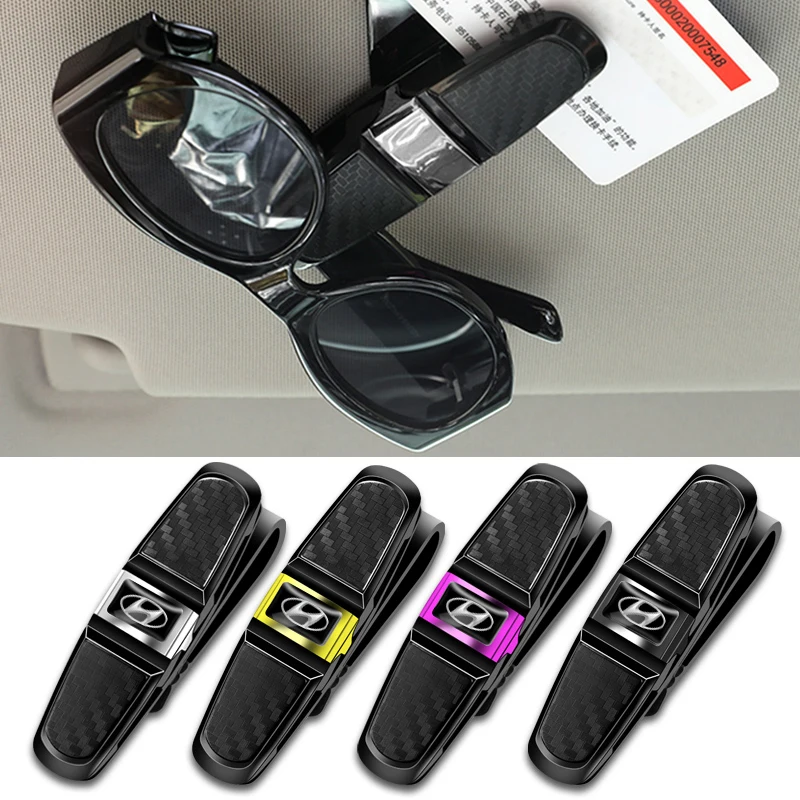 Car Sun Visor Sunglasses Holder Glasses Clip Auto Interior For Hyundai I30 I20 I10 Venue Veloster Tucson Accent Kona Genesis GDI