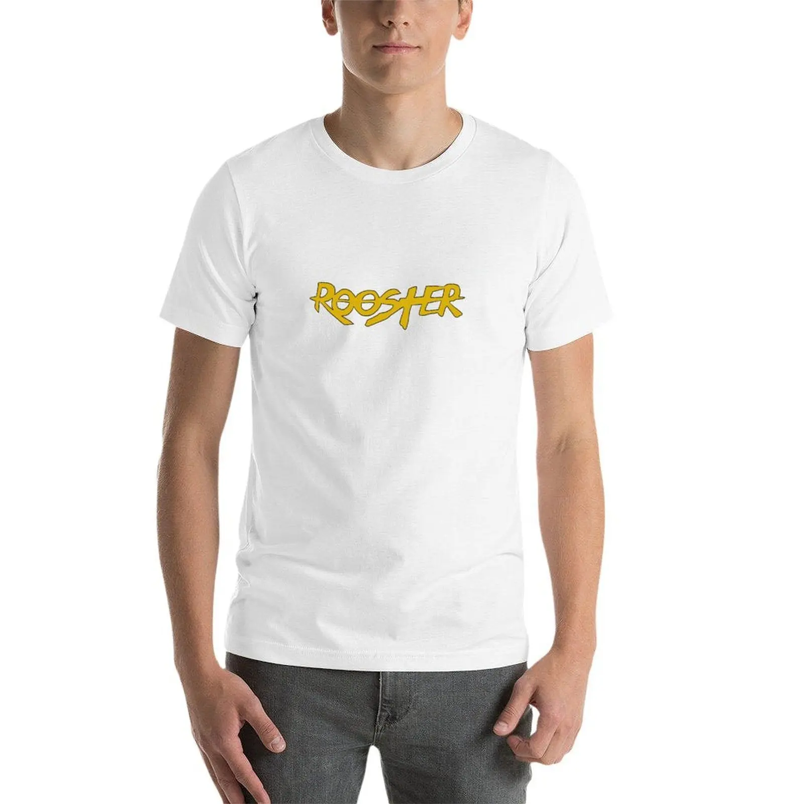 Camiseta masculina com logotipo do galo, camisetas de algodão para homens, camiseta slim fit
