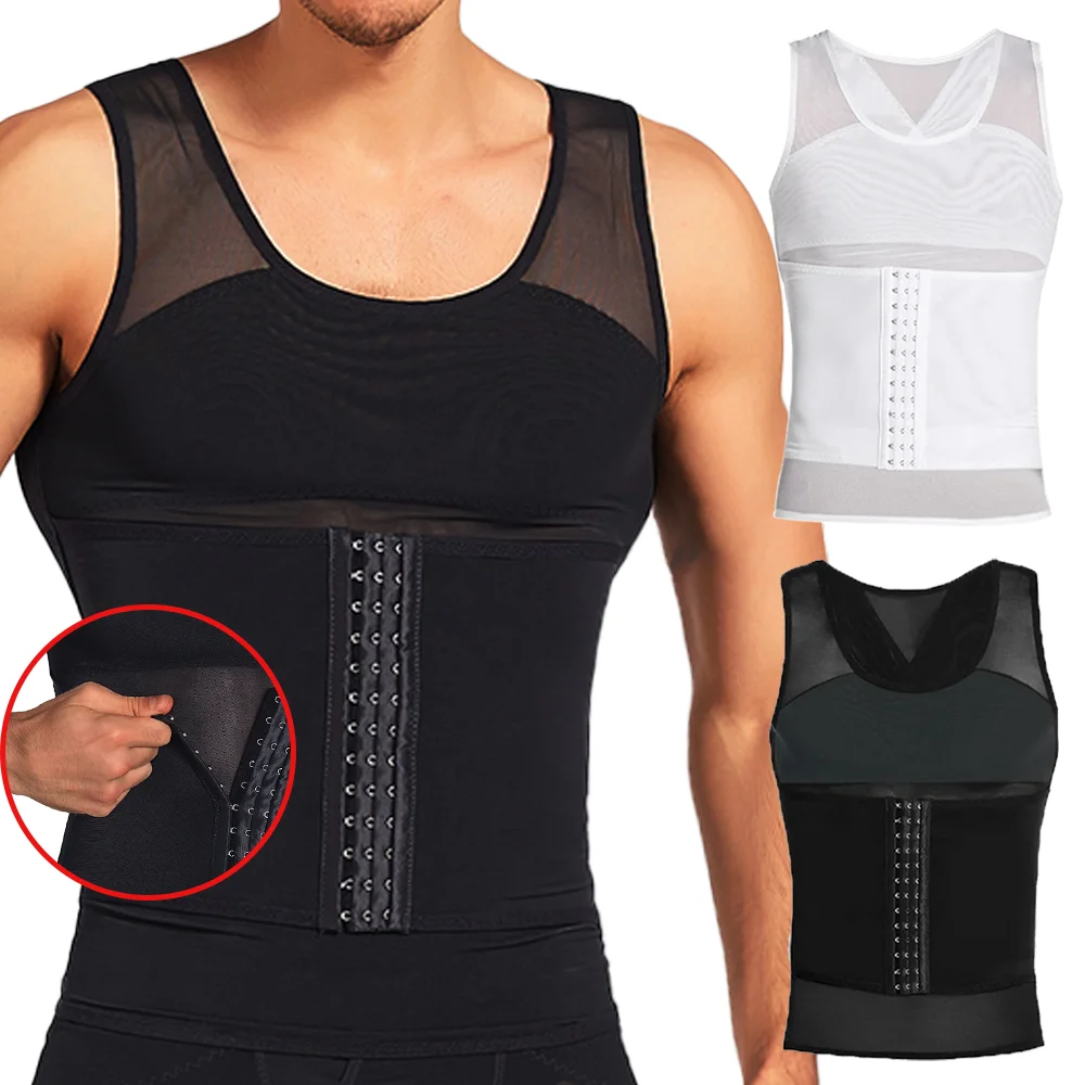 Mens Compression Vest Body Shaper Abdomen Tummy Slimming Sheath Shapewear Gynecomastia Underwear Corset Waist Trainer Tank Tops