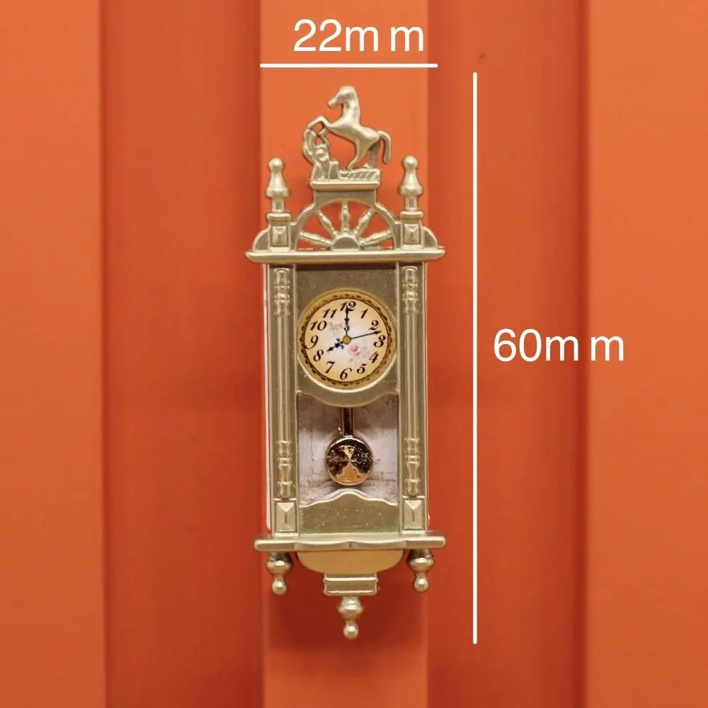 Reloj de pared en miniatura para casa de muñecas, accesorios de decoración del hogar, juguete de muebles de juego de simulación, 1:12, 1 unidad