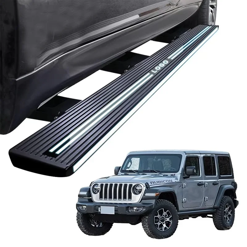 

Aluminum Running Board Automatic Electric Power Side Step Dual Lights for Jeep Wrangler JL 4 Door Sahara Rubicon 2018-2024