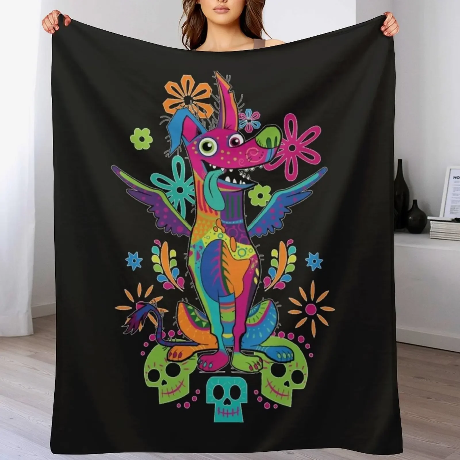 Día de los muertos Dante Coco perro manta pelo ropa de cama de verano mantas polares para niños