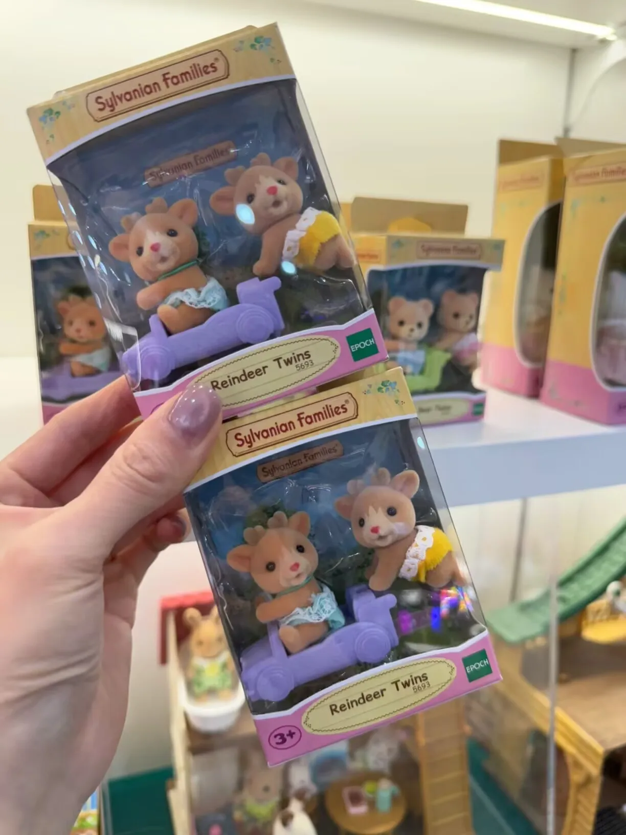 Auf Lager Heiße SYLVANIAN FAMILIES Rentier Zwillinge Anzug Spielzeug Dekor Figur Für Mädchen Weihnachten Ostern Geschenk