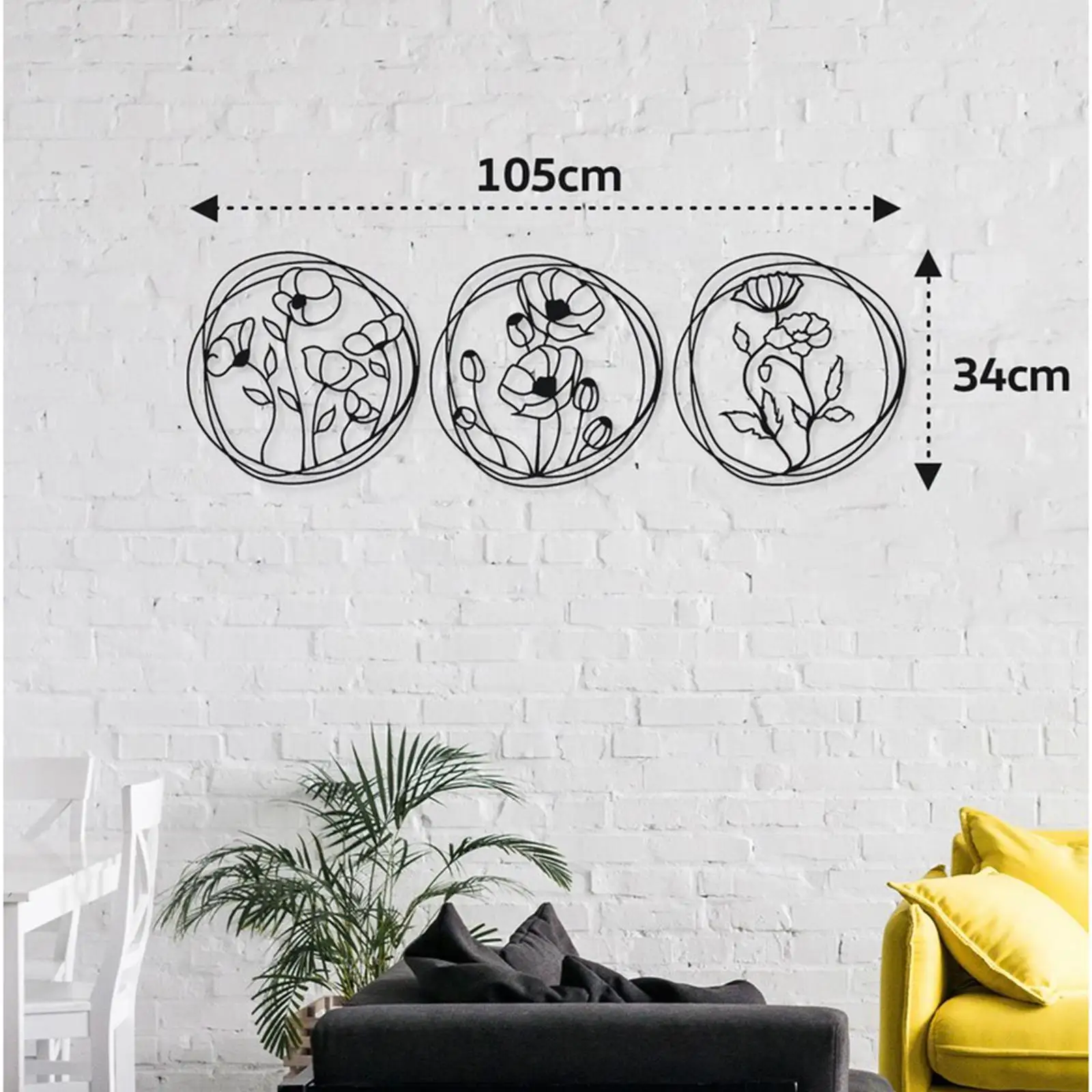 Rosie Metal Wall ArtWall Decor, Living Room, Bedroom, Kitchen, Bathroom Interior Outdoor Decoration, Wall Hanging