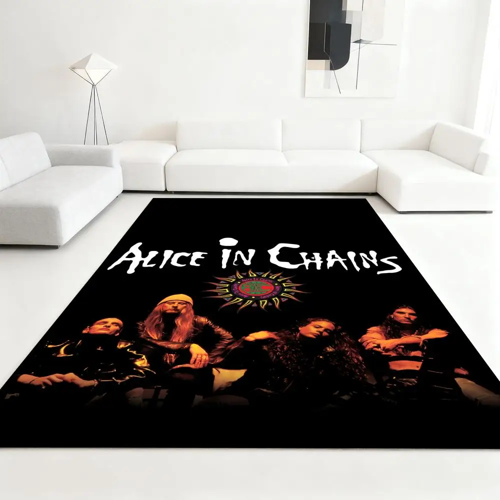 

Rock Band-Alice in C-Chains Floor Mat Soft Thickened Absorbent Non-Slip Bedroom Living Room Door Mat Home Decor Flannel Rugs