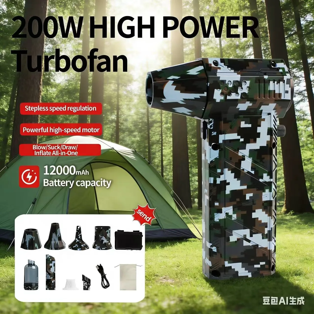 

X16 Dominant Fan 30,000 RPM Turbine Jet Fan 1200 mA Powerful air blower, cleaner, duster 200 watts High-power car