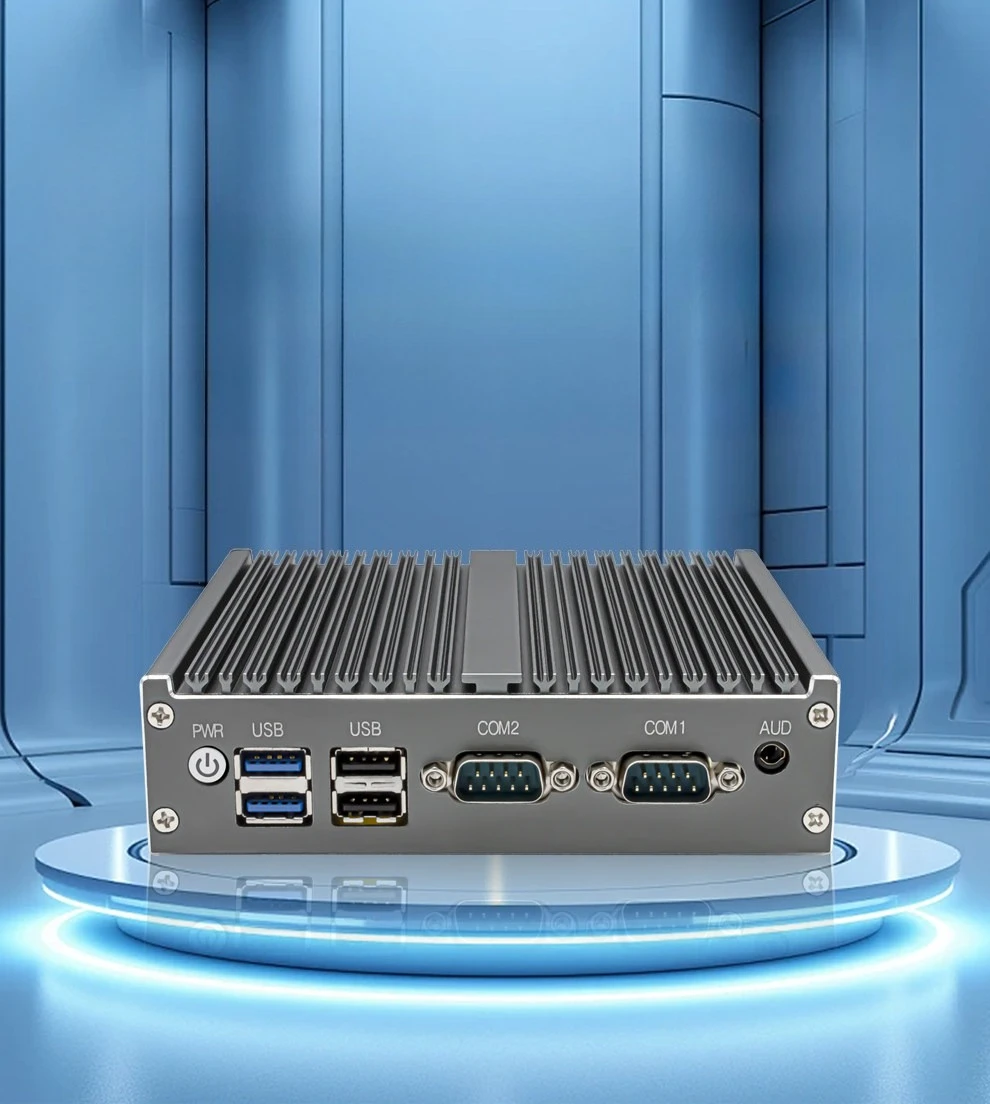 Mini industrial computer quad-core N100 dual network port dual serial port RS485 visual fully enclosed J1900 embedded