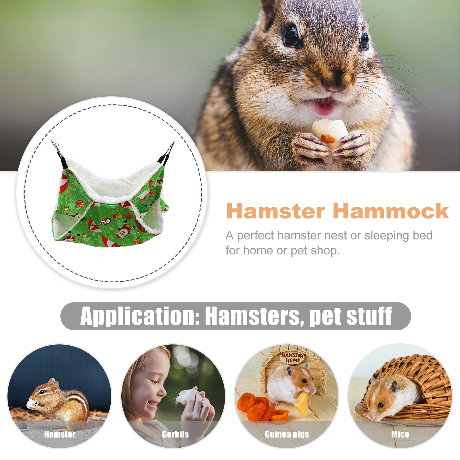 

2pcs Hamster Hammock Hanging Nest Warm Bed Scratch Resistant Comfortable Durable Pet Sleeping Place Creative Design Safe Hideout
