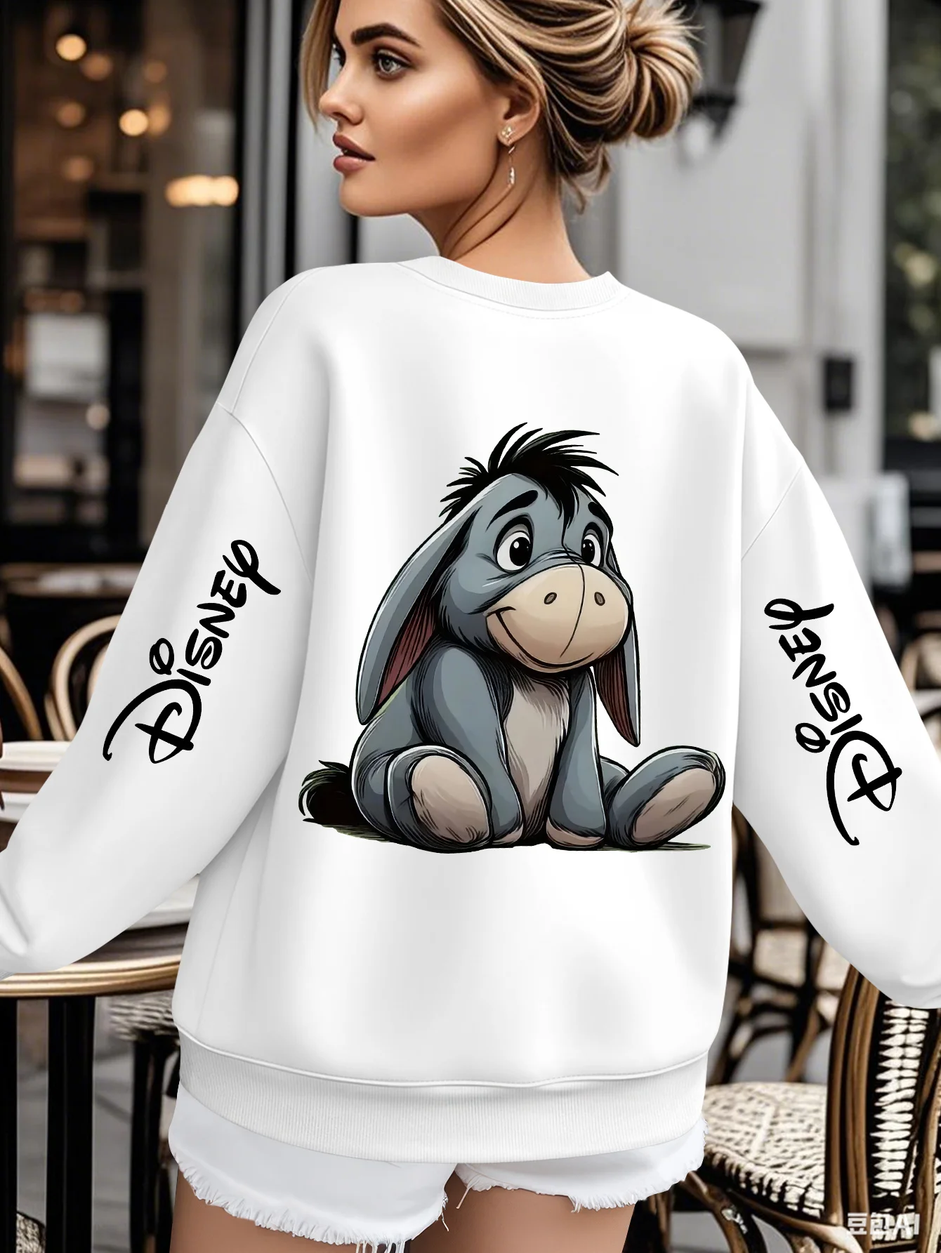 

Женская толстовка с рисунком Eeyore от Disney, флисовая толстовка на весну и осень, для повседневного использования на открытом воздухе, на любой случай