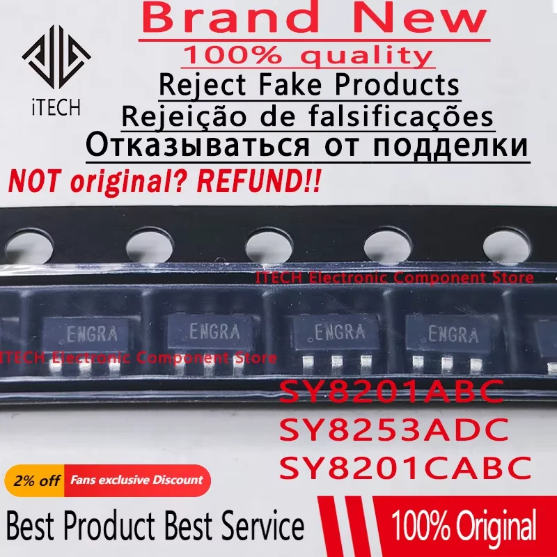 10pcs/lot Original SY8201ABC EN SY8201CABC YU SY8253ADC XT SOT-23-6 SOT23-6 DC-DC Power Chip Brand New and Genuine Ic