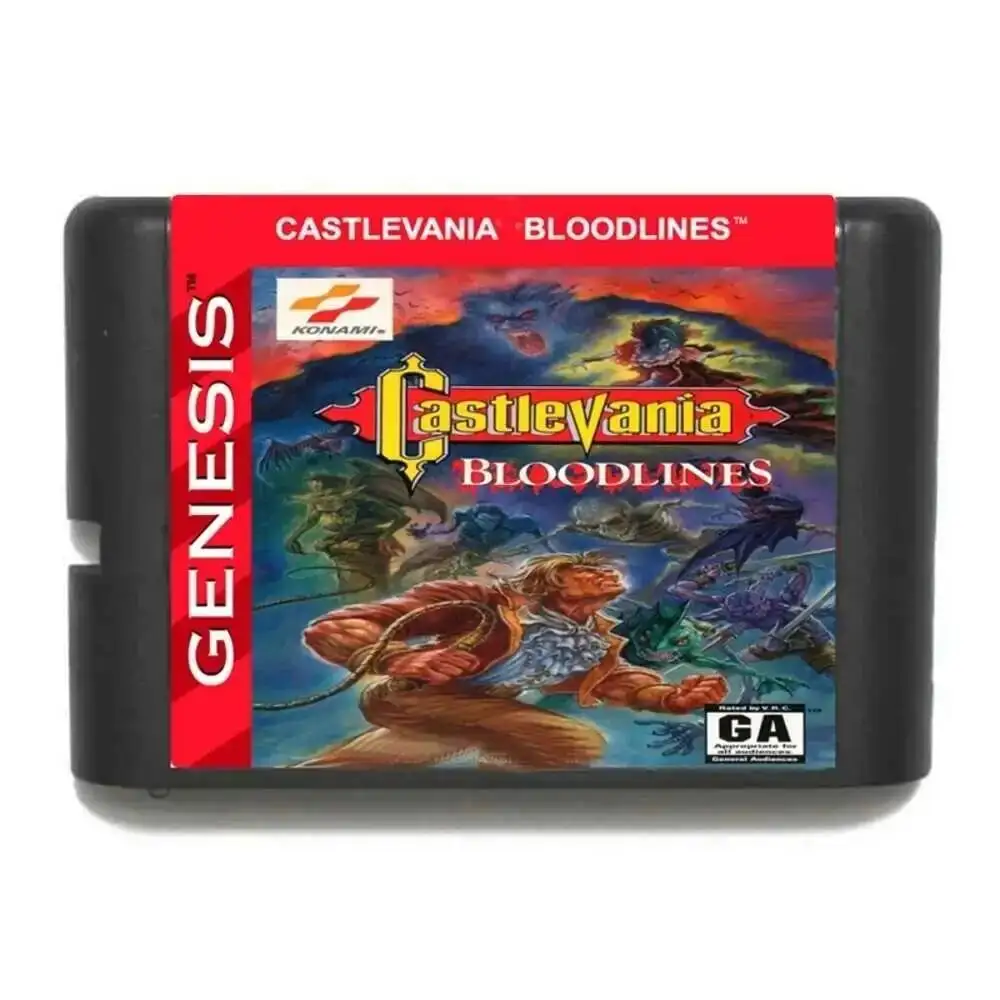 Nueva llegada: Tarjeta de juego Castlevania Bloodlines de 16 bits MD para Sega Mega Drive y Genesis