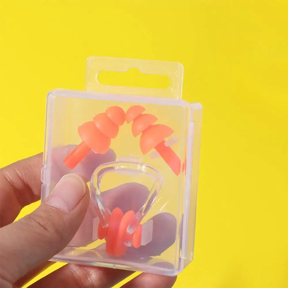 Soft Swimming Earplug Nose Clip Anti-water Silicone Silicone Noise Earplug Waterproof Comfortable Nose Protector Clip