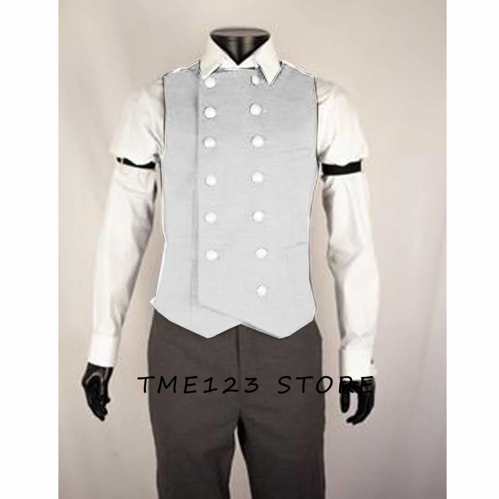 Men's Serge Double Breasted Casual Vest Vests for Women Steampunk Suit Male Formal Man Ambo Gothic Chaleco Wang Dress Waistcoat