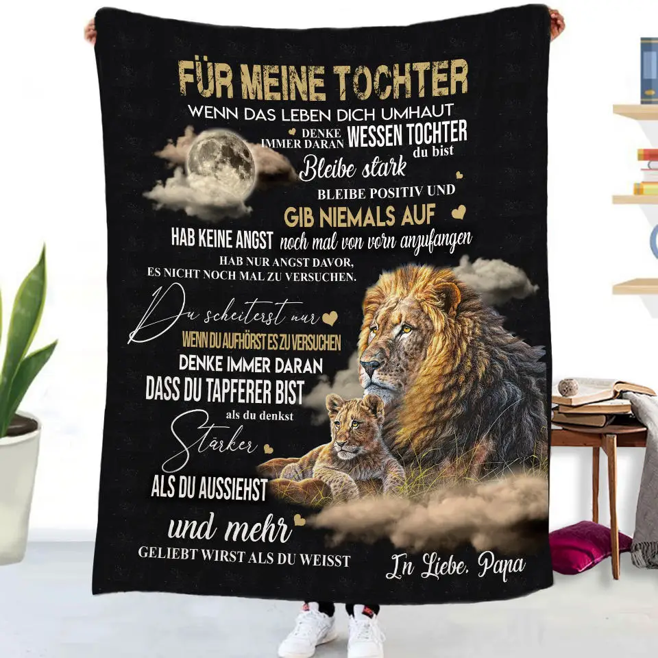 Flanelldecke mit deutschen Buchstaben „To My Daughter Son“, Weihnachtsgeschenk, warme Überwurfdecke für Bett, Sofa, Couch, Geburtstagsgeschenke, Heimkönigin – Detail 14