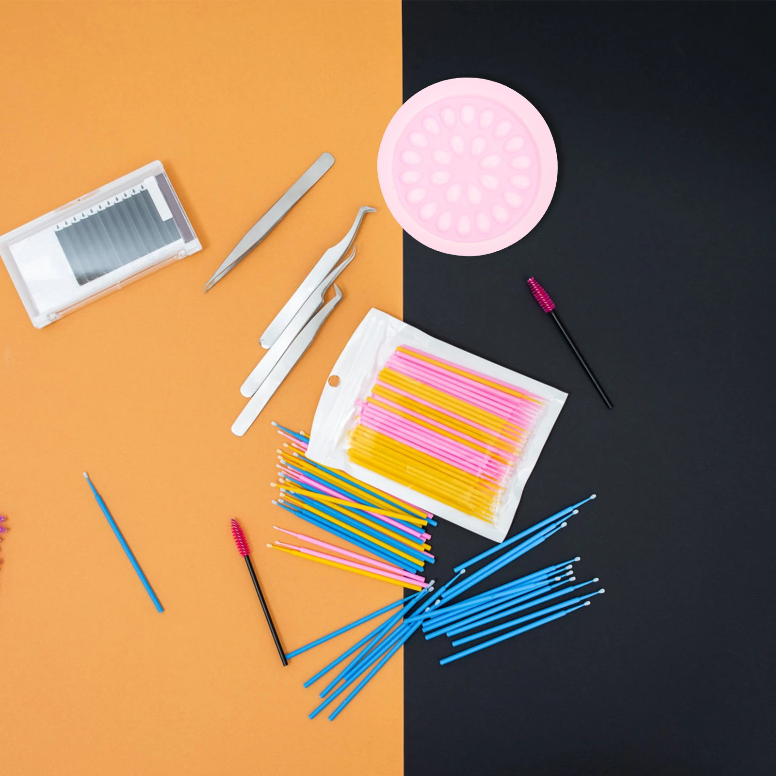 

100pcs Eyelash Glue Holder Durable Plastic Tray False Eyelashes Makeup Tool Eyelash Extension Supply Long Serving Quality