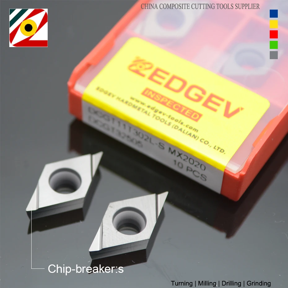 EDGEV-inserto de Cermet DCGT070202 DCGT070204 DCGT11T302 DCGT11T304 R L DCGT11T304R -S herramientas de torneado de corte de acero, TN60