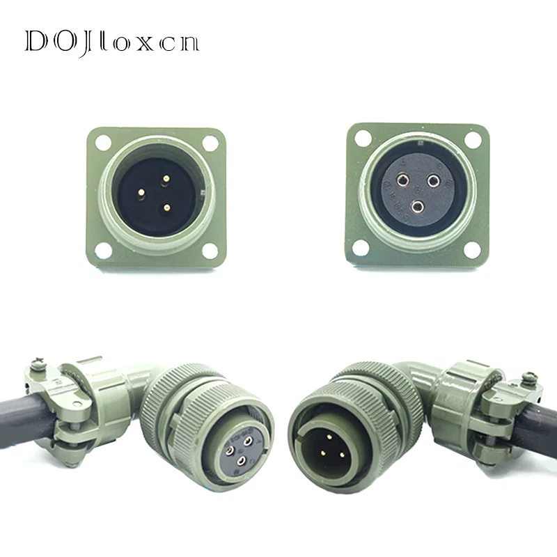 1 Set  3 Pin Original Genuine Military Standards Aviation Contactor Plug Male Female Connector MS3106A-16-10S  MS3102A-16-10p