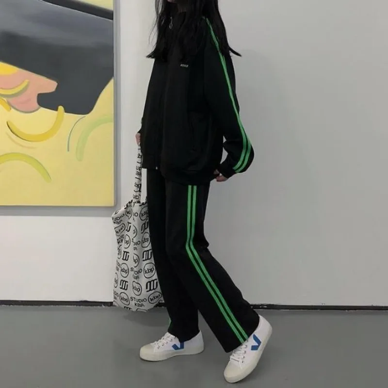 Bequeme Sport Anzug frauen Frühling Herbst Neue Koreanische Version Student Lose Mantel Hosen Mode Lässig Zwei-stück Set