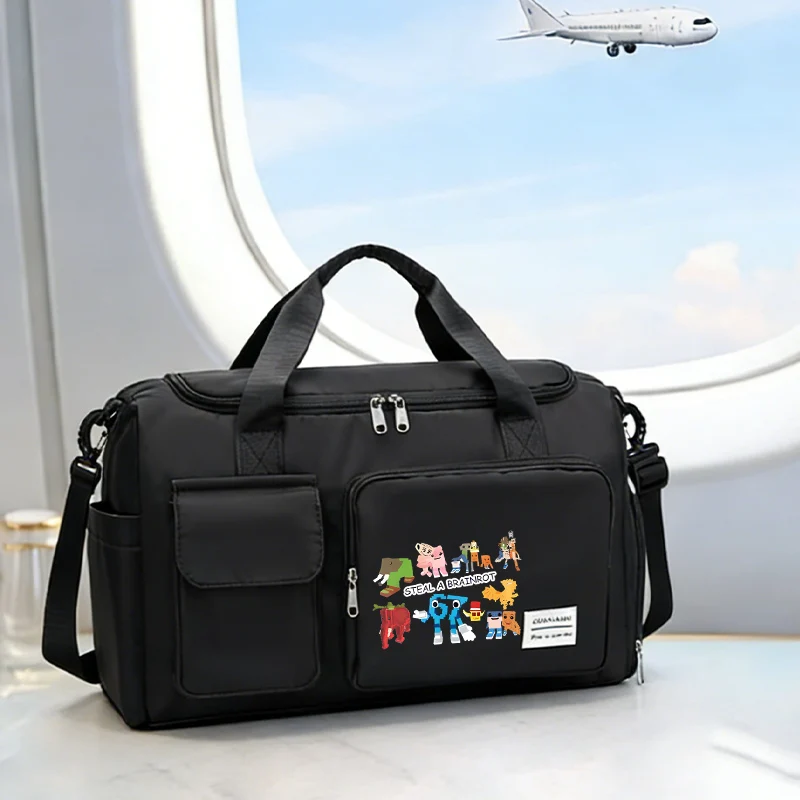 

Steal A Brainrot Game Man's Carry on Travel Bags Gym Weekend Duffle Bag with Shoe Compartment Sport Fitness Hand Case Vogue Kids