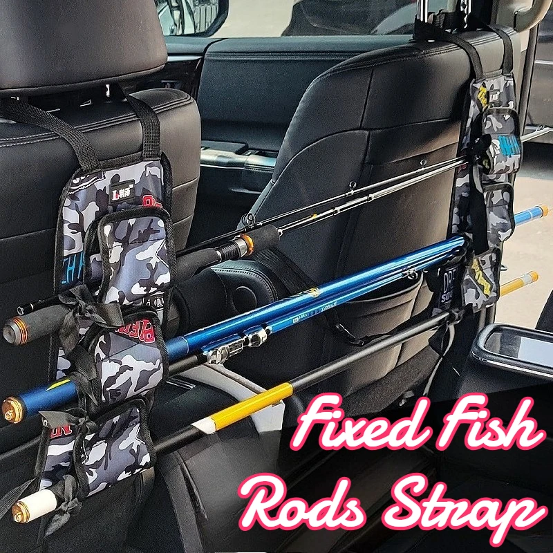 

Portable Car Mounted Fishing Rod Holder Adjustable Length Fixed Fish Rods Strap Multi-functional Fishing Rods Holder Straps