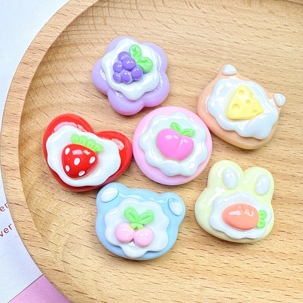 

Resin Cartoon Kawaii Fruit Cake Cabochon Flatback Charms, DIY Scrapbook Decor, Phone Case Miniature Pendant, Craft Accessories