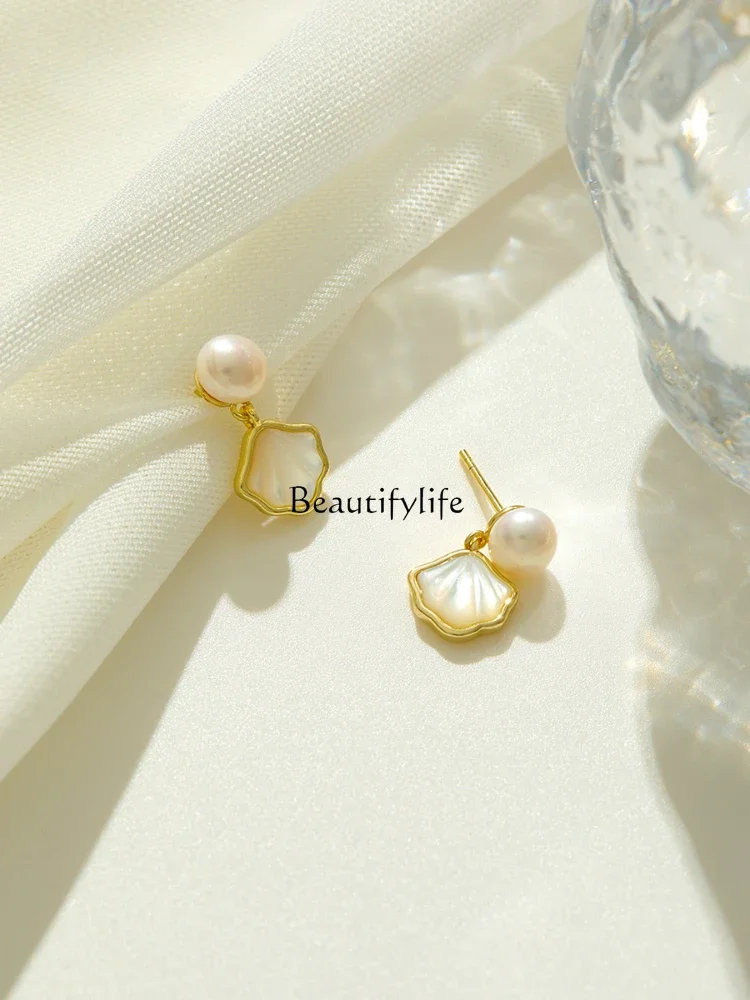 Fresh Water Pearl Earrings for Women, Light, Luxury, Minority, High-Grade