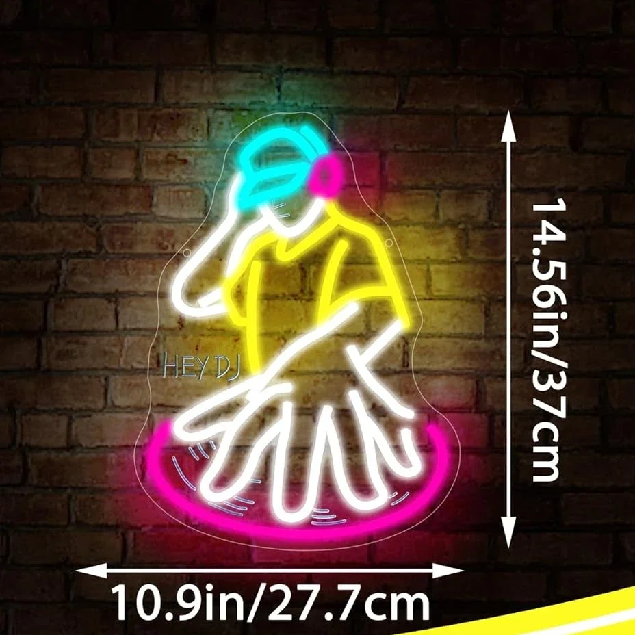 DJ Player النيون USB عكس الضوء LED ضوء النيون تسجيل جدار الفن الديكور لغرفة النوم غرفة المعيشة بار حفلة هدية عيد ميلاد