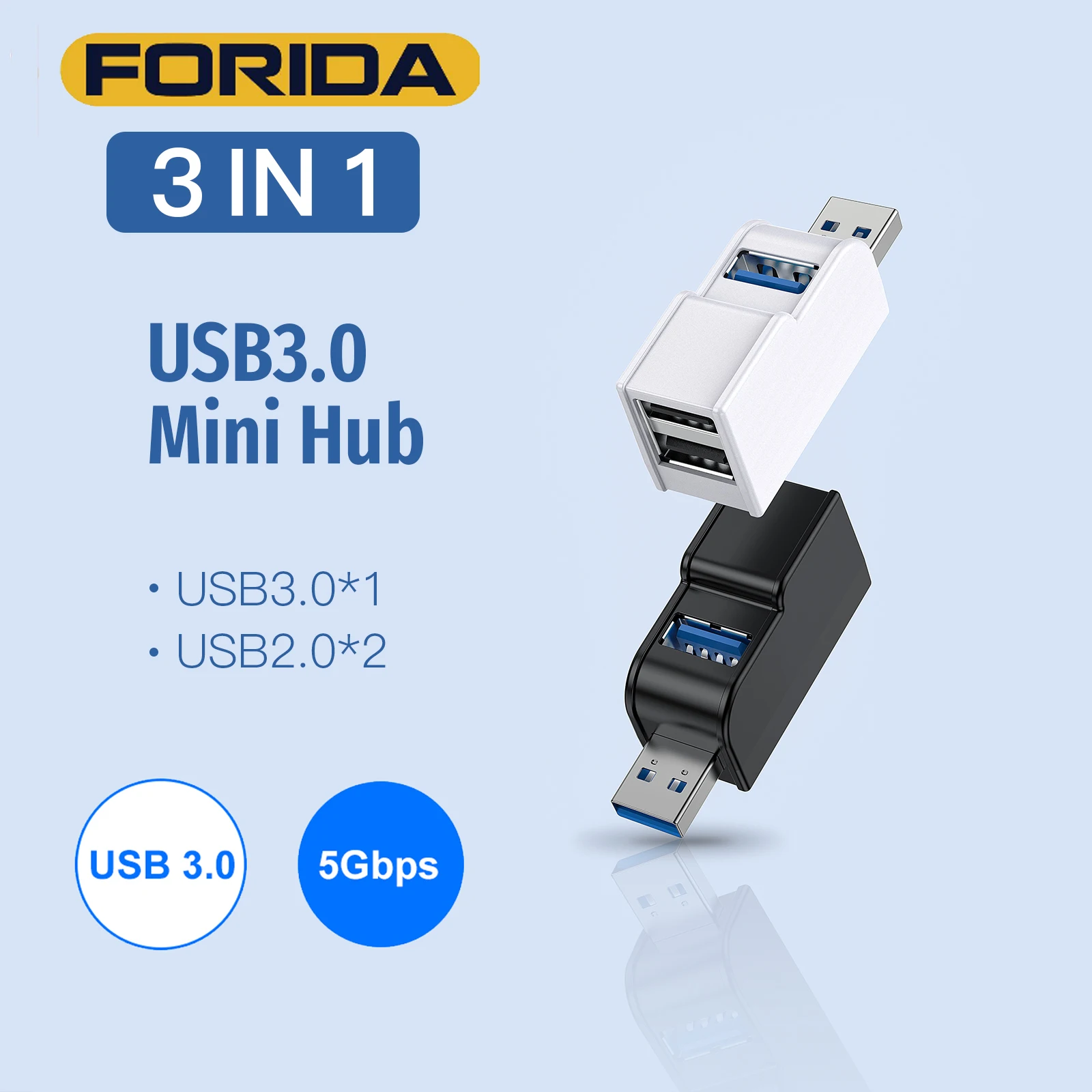 

USB 3.0 HUB Adapter Extender Mini Splitter Box 1 to 3 Ports High Speed USB 2.0 For PC Laptop U Disk Card Reader Accessories