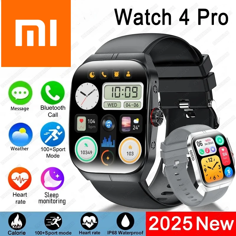 

Xiaomi 2025 Новые 1,95-дюймовые Ультра HD Смарт-часы Мужчины GPS Отслеживание Bluetooth Вызов NFC Сердечный ритм Спорт Фитнес Женские Смарт-часы