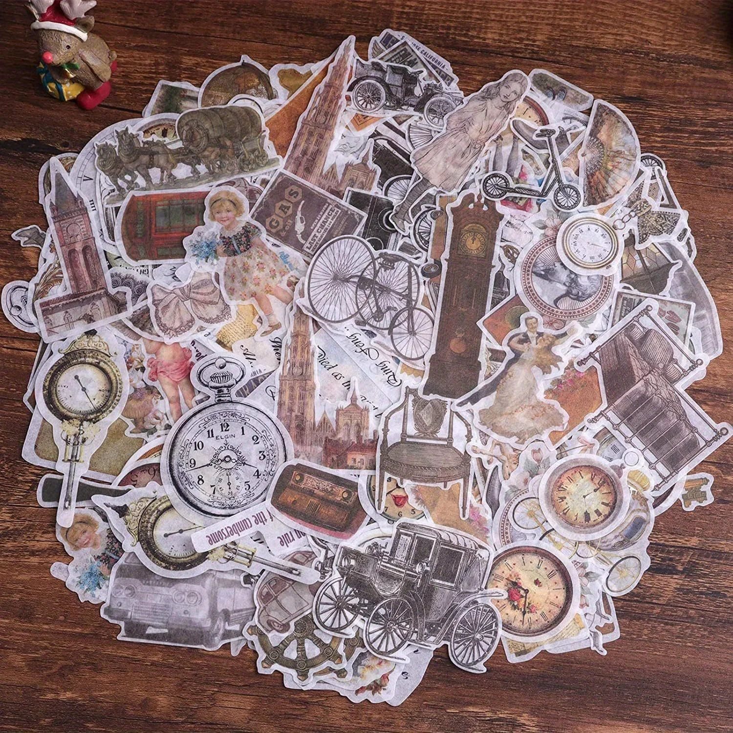

30pcs Vintage Washi Paper Stickers for Junk Journals, Scrapbooking Ephemera Journaling Envelope Mixed Media DIY Crafts