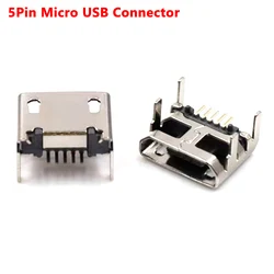 High Quality Micro USB Type B 5pin Female Socket 4 Vertical Legs Soldering Connectors For  PCB Smart Machine Interface Connector