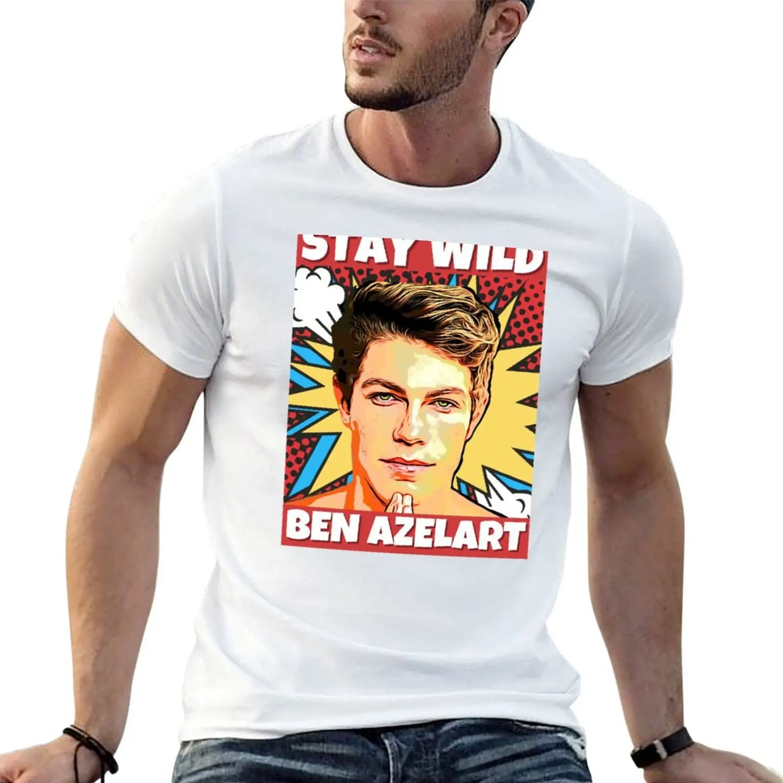 

Stay wild, Ben Azelart T-Shirt mens graphic t shirts t shirt men 100% cotton luxury brand t shirts for man graphic tees T-shirt