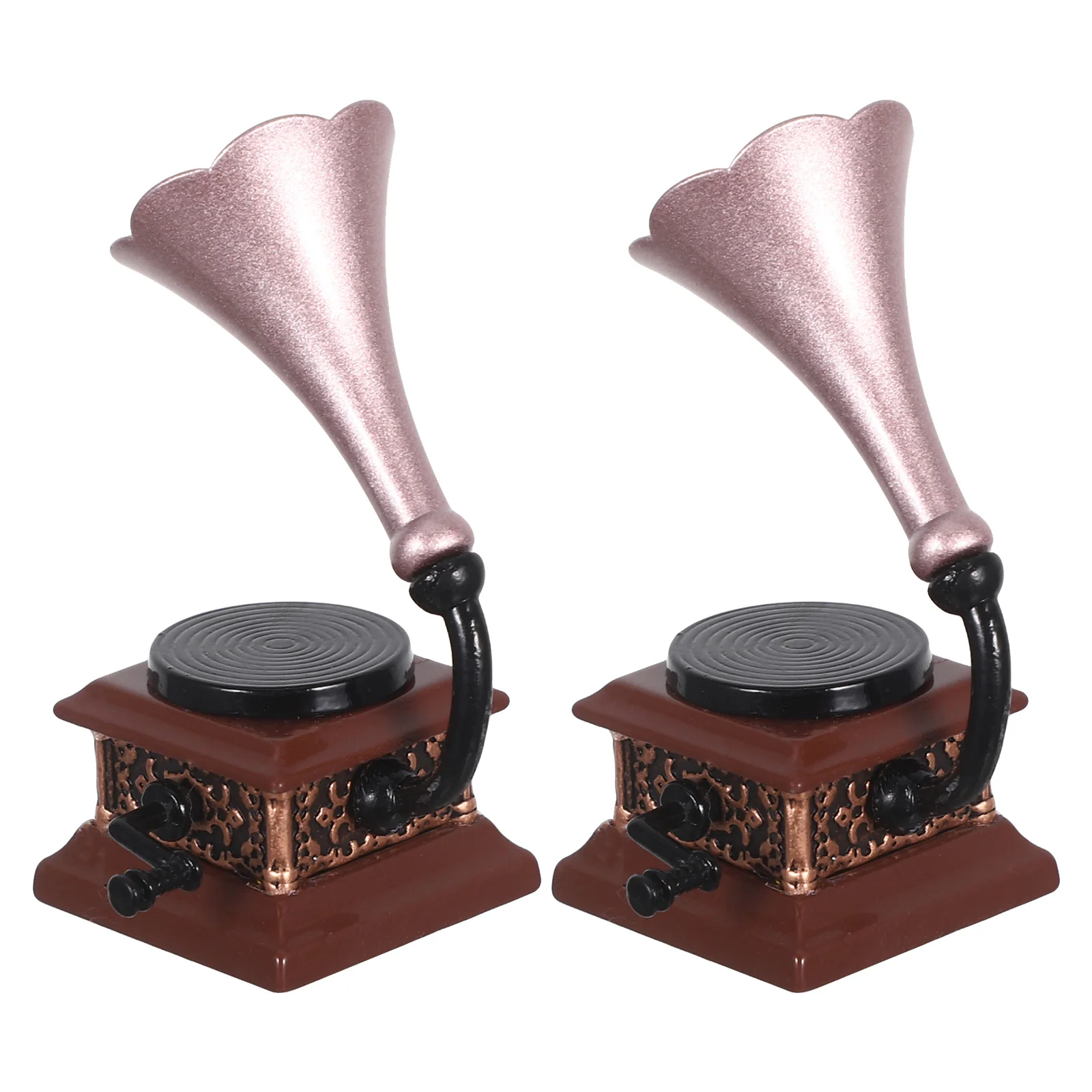 

Miniature Retro Phonograph Record Player Vintage Victorian Dollhouse Accessories Living Room Furniture Music Room Decor